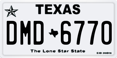 TX license plate DMD6770