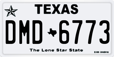 TX license plate DMD6773