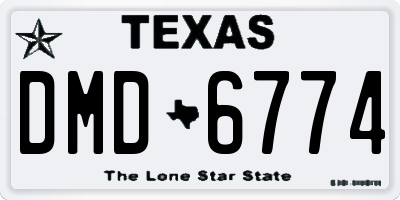 TX license plate DMD6774