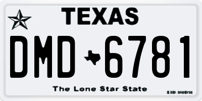 TX license plate DMD6781