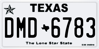 TX license plate DMD6783