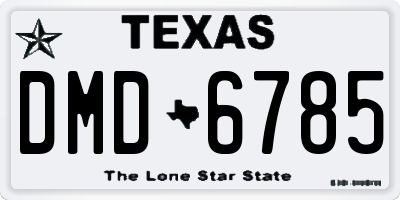 TX license plate DMD6785