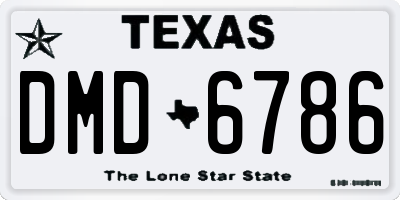 TX license plate DMD6786