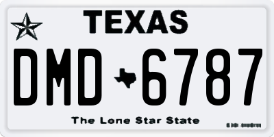 TX license plate DMD6787