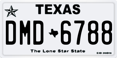 TX license plate DMD6788