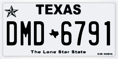 TX license plate DMD6791