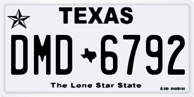 TX license plate DMD6792