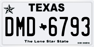 TX license plate DMD6793