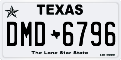 TX license plate DMD6796