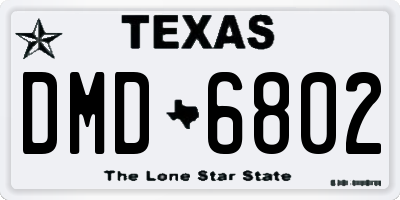 TX license plate DMD6802