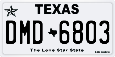TX license plate DMD6803