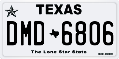 TX license plate DMD6806