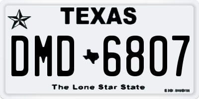 TX license plate DMD6807