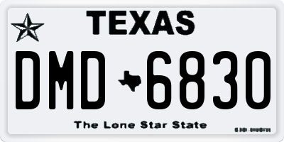 TX license plate DMD6830