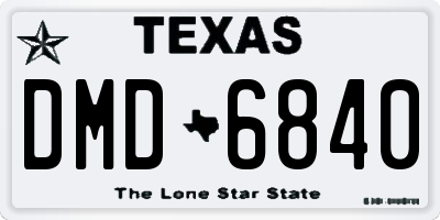 TX license plate DMD6840