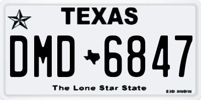 TX license plate DMD6847