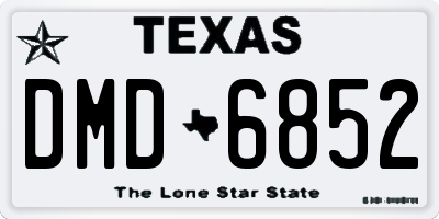 TX license plate DMD6852