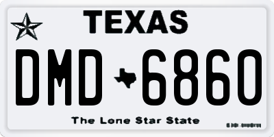 TX license plate DMD6860