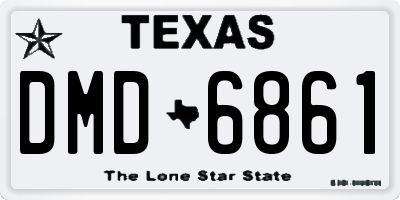 TX license plate DMD6861