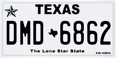 TX license plate DMD6862