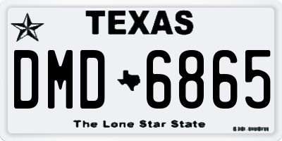 TX license plate DMD6865