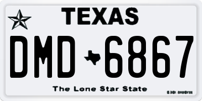 TX license plate DMD6867
