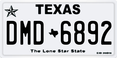 TX license plate DMD6892
