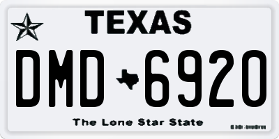 TX license plate DMD6920
