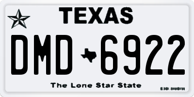 TX license plate DMD6922