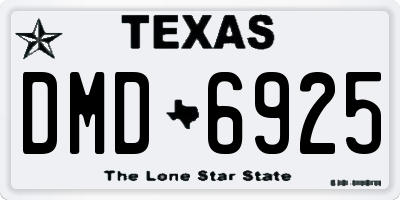 TX license plate DMD6925