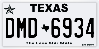 TX license plate DMD6934