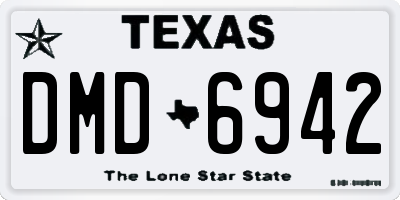 TX license plate DMD6942