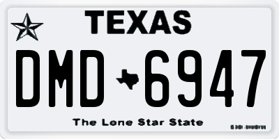 TX license plate DMD6947