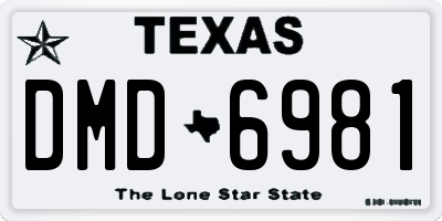 TX license plate DMD6981