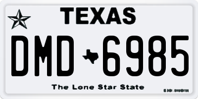 TX license plate DMD6985