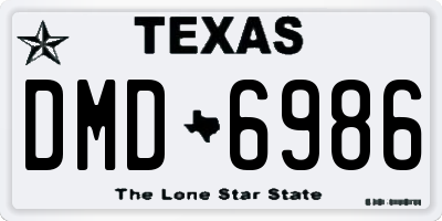 TX license plate DMD6986