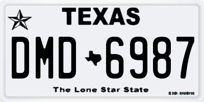 TX license plate DMD6987