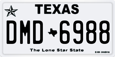 TX license plate DMD6988