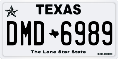 TX license plate DMD6989