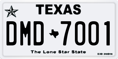 TX license plate DMD7001
