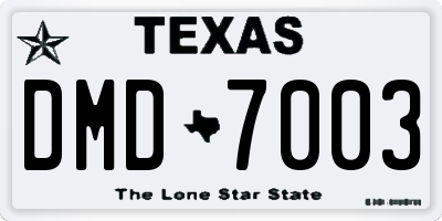 TX license plate DMD7003