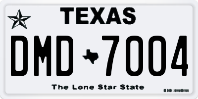 TX license plate DMD7004