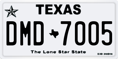 TX license plate DMD7005