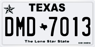 TX license plate DMD7013