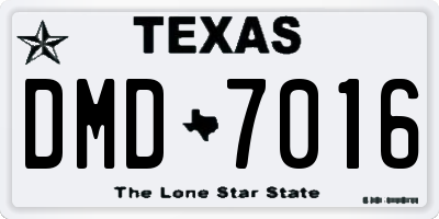 TX license plate DMD7016