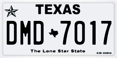 TX license plate DMD7017
