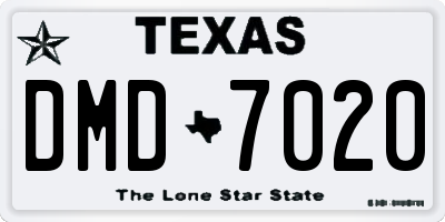 TX license plate DMD7020