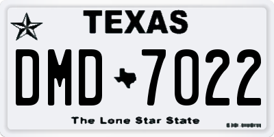 TX license plate DMD7022