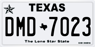 TX license plate DMD7023