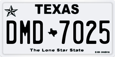 TX license plate DMD7025